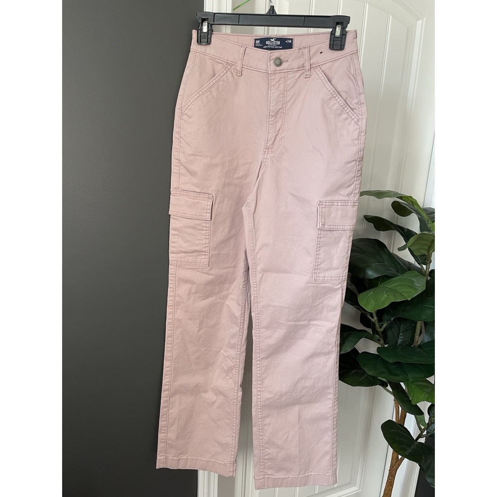Hollister Pink Ultra High-Rise Dad Pant Cargo  Utility Women's size 00R w24R